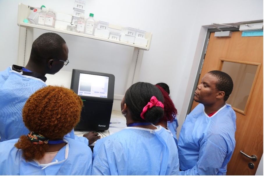 Participants of a hands-on metagenomic sequencing workshop during the Next Generation Sequencing Training program led by the African Centre of Excellence for Genomics of Infectious Diseases (ACEGID) in Ede, Nigeria.