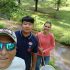 From left, Dr. Adrian Vasquez with Mercer University students Andy Yin and Bryce Williams after a day in the field collecting aquatic organisms.
